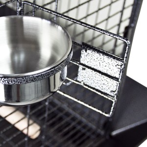 New Large Top Perch Ladder African Grey Parrot Cage, Include Seed Guard and Stainless Steel Cups